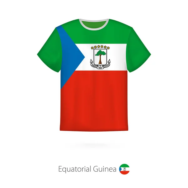 Дизайн футболки з прапор Екваторіальної Гвінеї. — стоковий вектор