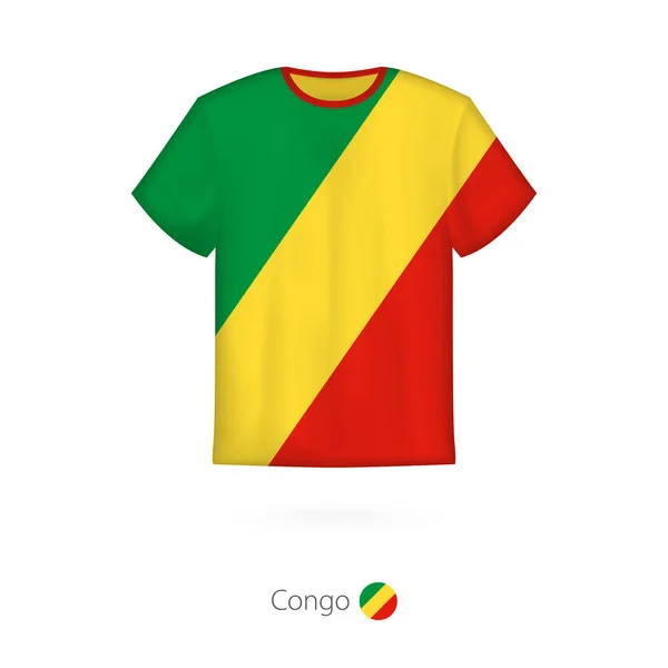T-shirt design avec drapeau du Congo . — Image vectorielle
