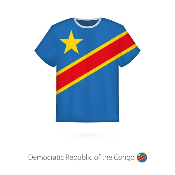 T-shirt design avec drapeau de la RD Congo . — Image vectorielle