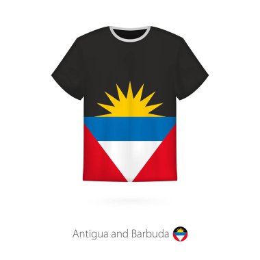 Antigua ve Barbuda bayrağı ile T-shirt tasarım.