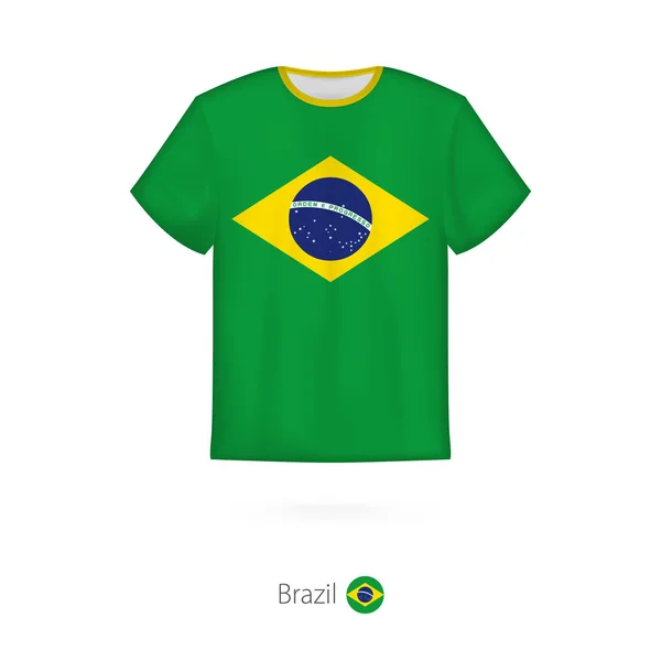 T-shirt design with flag of Brazil. — Stock Vector