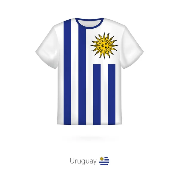 T-shirt tasarım ile Uruguay bayrağı. — Stok Vektör