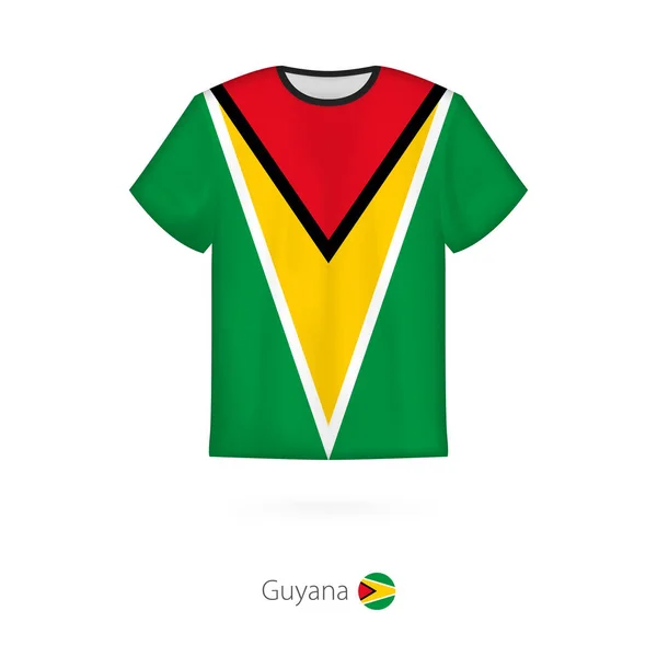 T-shirt tasarım ile Guyana Cumhuriyeti bayrağı. — Stok Vektör