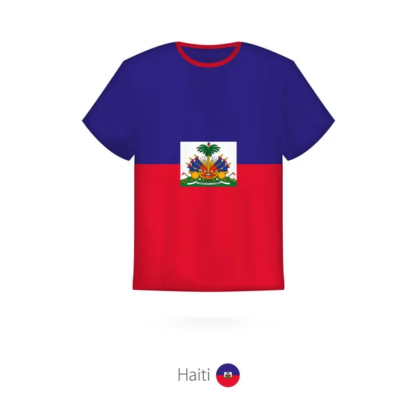Projeto de camiseta com bandeira do Haiti — Vetor de Stock