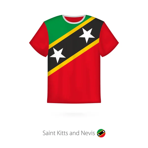 Saint Kitts ve Nevis bayrağı ile T-shirt tasarım. — Stok Vektör