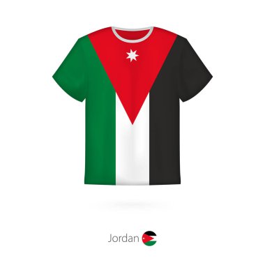 T-shirt tasarım Jordan bayrağı ile.