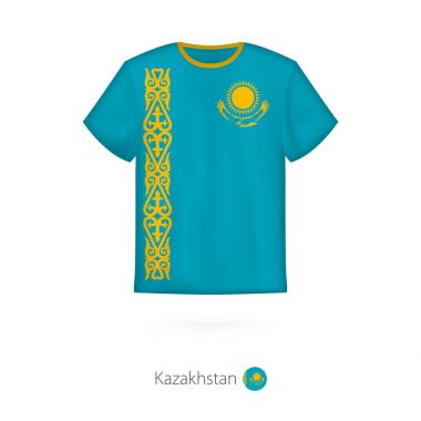 T-shirt tasarım ile Kazakistan bayrağı