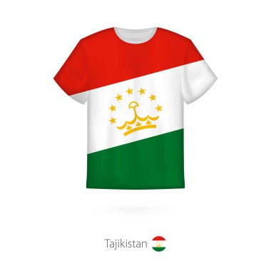 Tacikistan bayrağı ile T-shirt tasarım.