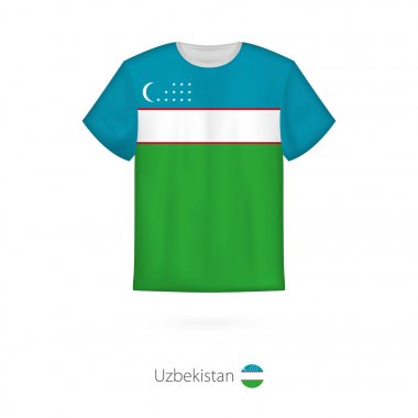 T-shirt tasarım ile Özbekistan bayrağı.