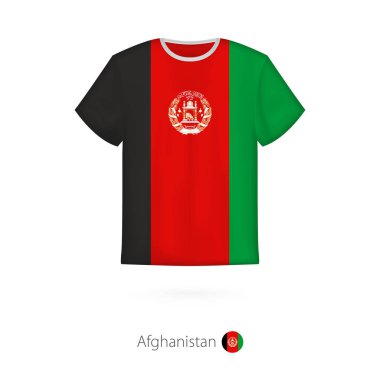 T-shirt tasarım Afganistan bayrağı ile.
