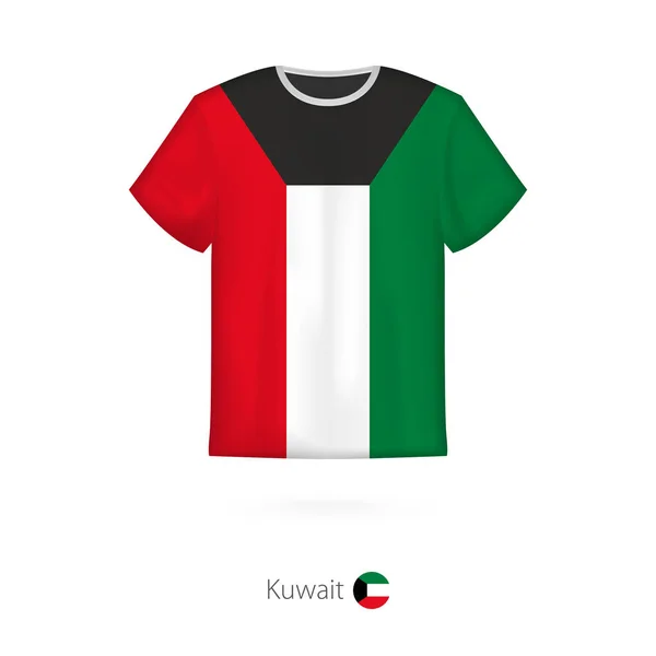 Дизайн футболки с флагом Кувейта . — стоковый вектор