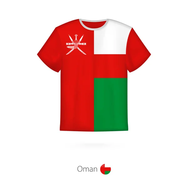 T-shirt design s vlajka Ománu. — Stockový vektor