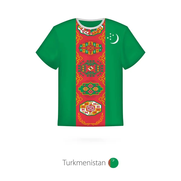 Diseño de camiseta con bandera de Turkmenistán . — Archivo Imágenes Vectoriales