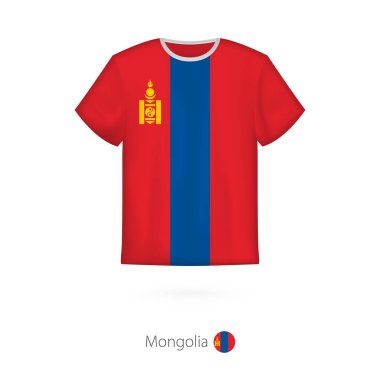 T-shirt tasarım ile Moğolistan bayrağı.