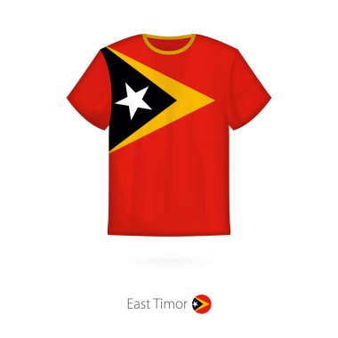 Doğu Timor bayrağı ile T-shirt tasarım.