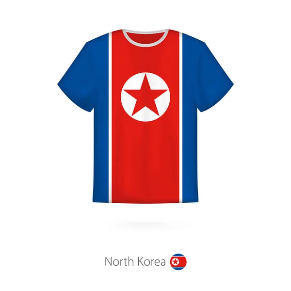 T-shirt design com bandeira da Coreia do Norte . —  Vetores de Stock