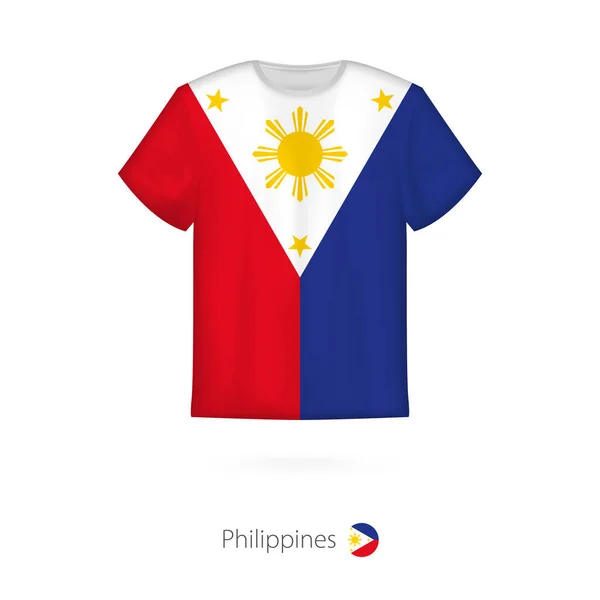 T-shirt design és a Fülöp-szigetek zászlaja. — Stock Vector