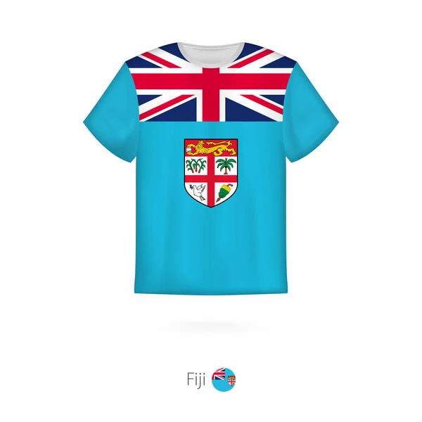 フィジーの国旗デザイン t シャツ. — ストックベクタ