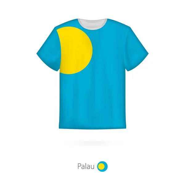Дизайн футболки с флагом Палау . — стоковый вектор