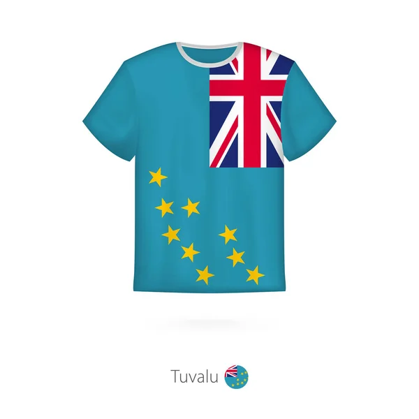 Diseño de camiseta con bandera de Tuvalu . — Archivo Imágenes Vectoriales