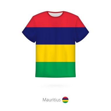 T-shirt tasarım Mauritius bayrağı ile
