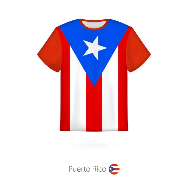 T-shirt design s vlajka Portorika. — Stockový vektor