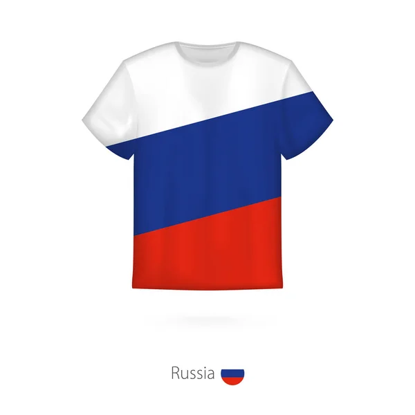 Diseño de camiseta con bandera de Rusia . — Archivo Imágenes Vectoriales