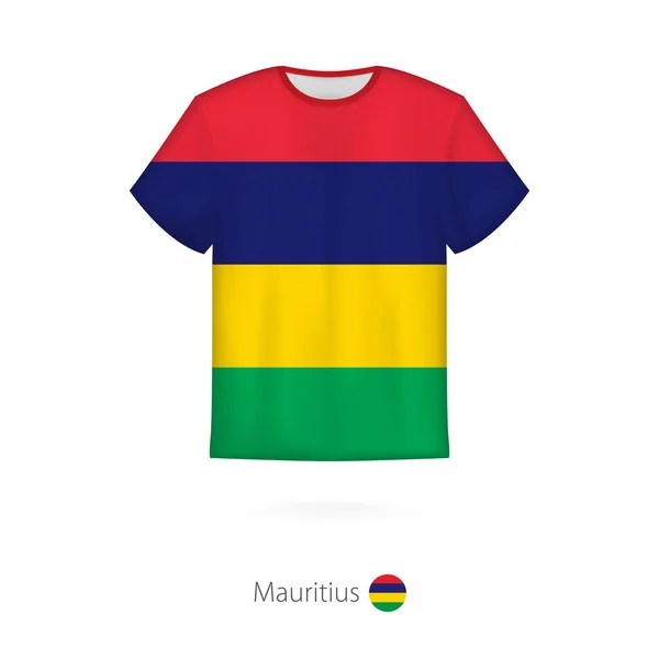 Дизайн футболки с флагом Маврикия — стоковый вектор