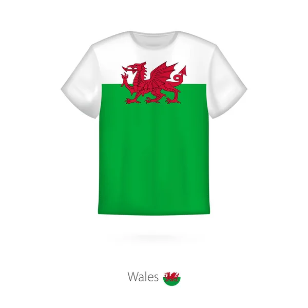 T-shirt design avec drapeau du Pays de Galles . — Image vectorielle