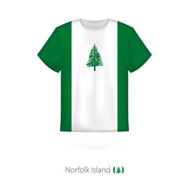 Norfolk Adası bayrağı ile T-shirt tasarım.