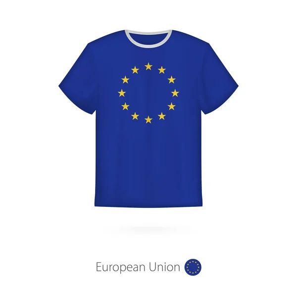 T-shirt design avec drapeau de l'Union européenne . — Image vectorielle