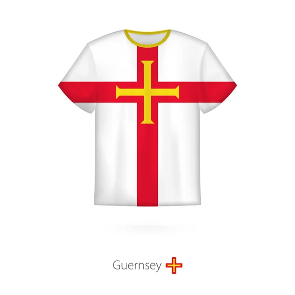 T-shirt design avec drapeau de Guernesey — Image vectorielle