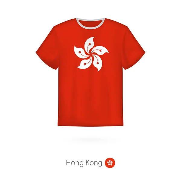 T-shirt design med flagga av Hong Kong — Stock vektor