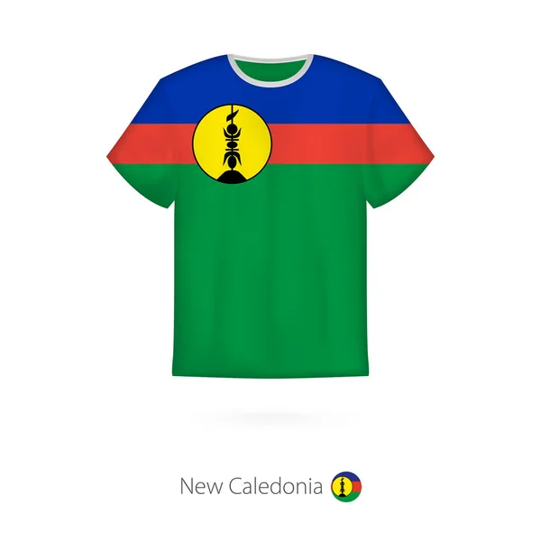 T-shirt design met de vlag van Nieuw-Caledonië. — Stockvector