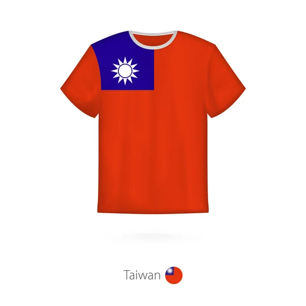 T-shirt design avec drapeau de Taiwan — Image vectorielle