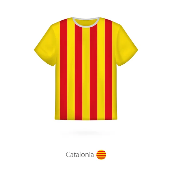 T-shirt design with flag of Catalonia. — Stock Vector