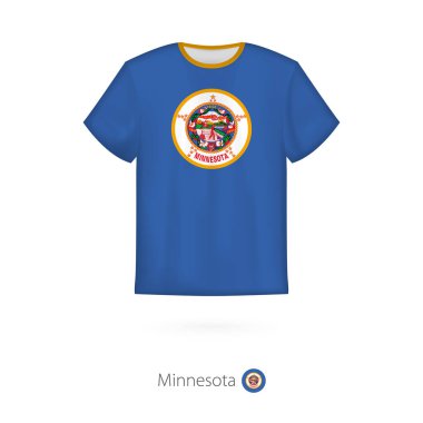 T-shirt tasarım Minnesota ABD devlet bayrağı ile.