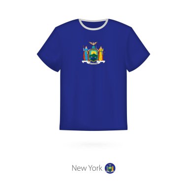 T-shirt tasarım New York ABD devlet bayrağı ile.