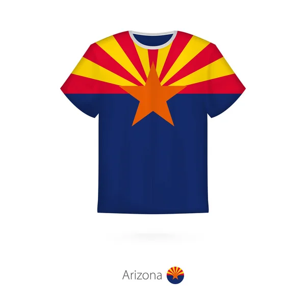 T-shirt design az USA Arizona állam zászlaja. — Stock Vector