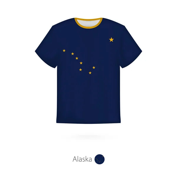 Дизайн футболки с флагом штата Аляска . — стоковый вектор