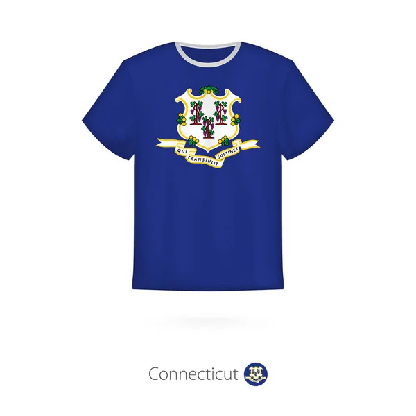T-shirt design con bandiera dello stato del Connecticut USA . — Vettoriale Stock