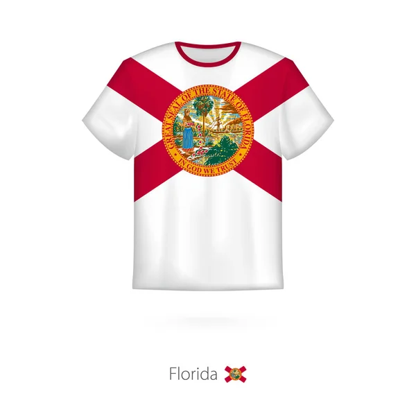 Дизайн футболки з прапор штату Флорида США. — стоковий вектор