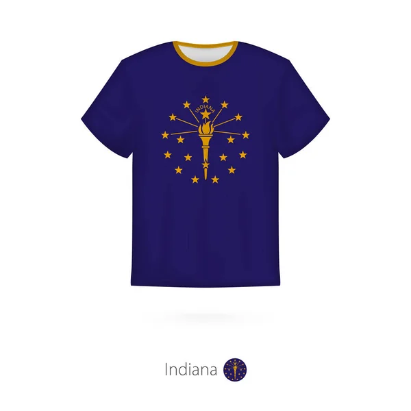 Дизайн футболки с флагом штата Индиана . — стоковый вектор