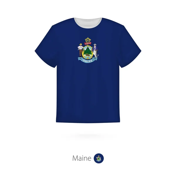 Дизайн футболки с флагом штата Мэн . — стоковый вектор