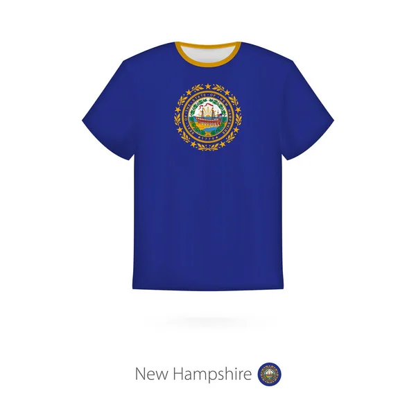 T-Shirt-Design mit Flagge des US-Bundesstaates New Hampshire. — Stockvektor