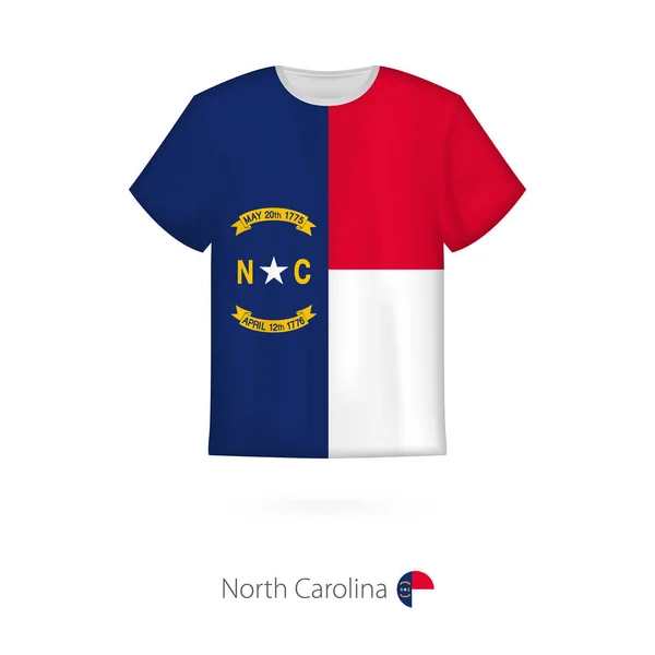 Дизайн футболки з прапор штату Північна Кароліна США. — стоковий вектор