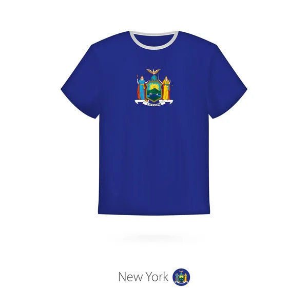 Дизайн футболки с флагом штата Нью-Йорк . — стоковый вектор