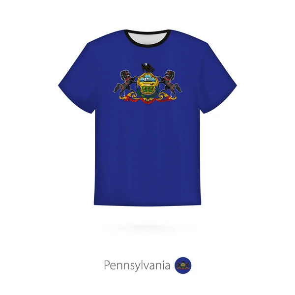 Дизайн футболки с флагом штата Пенсильвания . — стоковый вектор