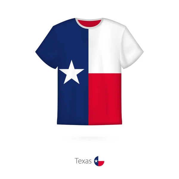 テキサス州の米国の州の旗デザイン t シャツ. — ストックベクタ
