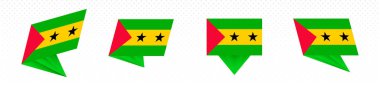 Sao Tome ve Principe bayrağı modern soyut tasarım, bayrak seti